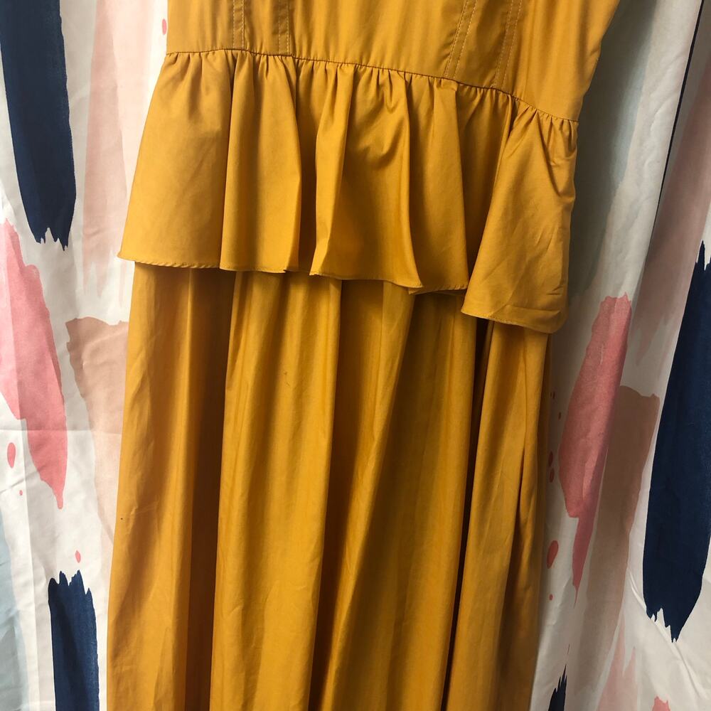 MISA Los Angeles Rosie Dress in Marigold Gold / Yellow Size Large - Picture 7 of 14